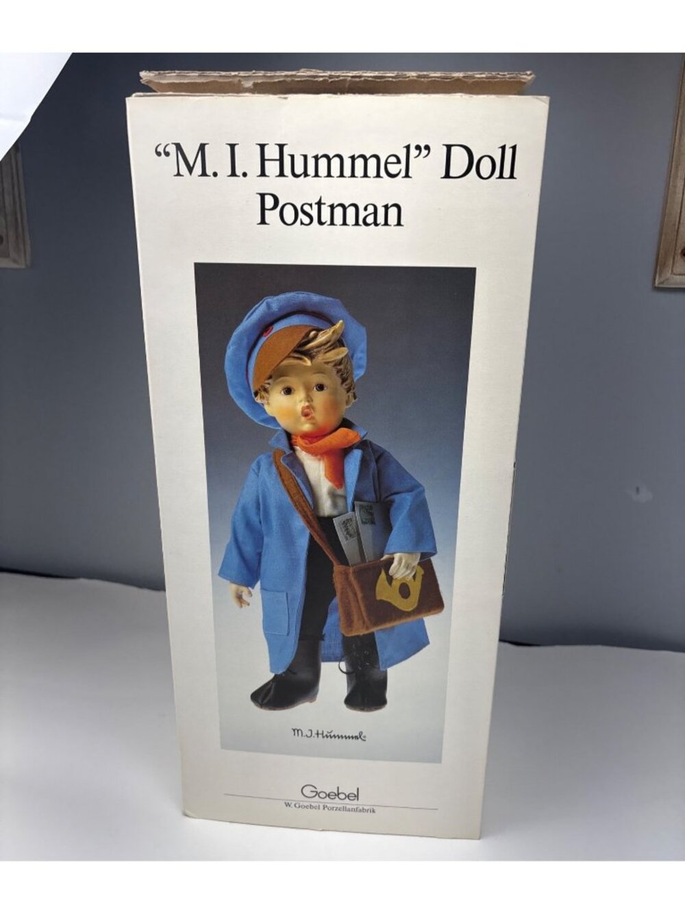 M.I. Hummel Postman Doll Porcelain Goebel Blue Outfit w/ Box Collectible 16" - Picture 6 of 16